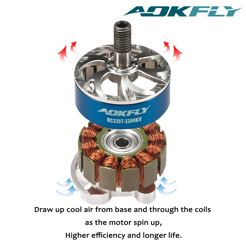 Бесщеточный двигатель Aokfly RC 2207 4 шт. 2200KV 2600KV CW для QAV250 220 Quacopter FPV гоночный Дрон с
