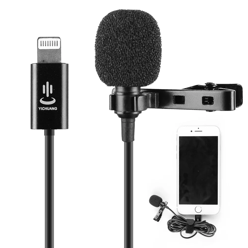 YC-LM10 1,5 м линейный микрофон аудио видео записывающий микрофон Lavalier конденсаторный микрофон для iPhone X 8 7 6 Plus