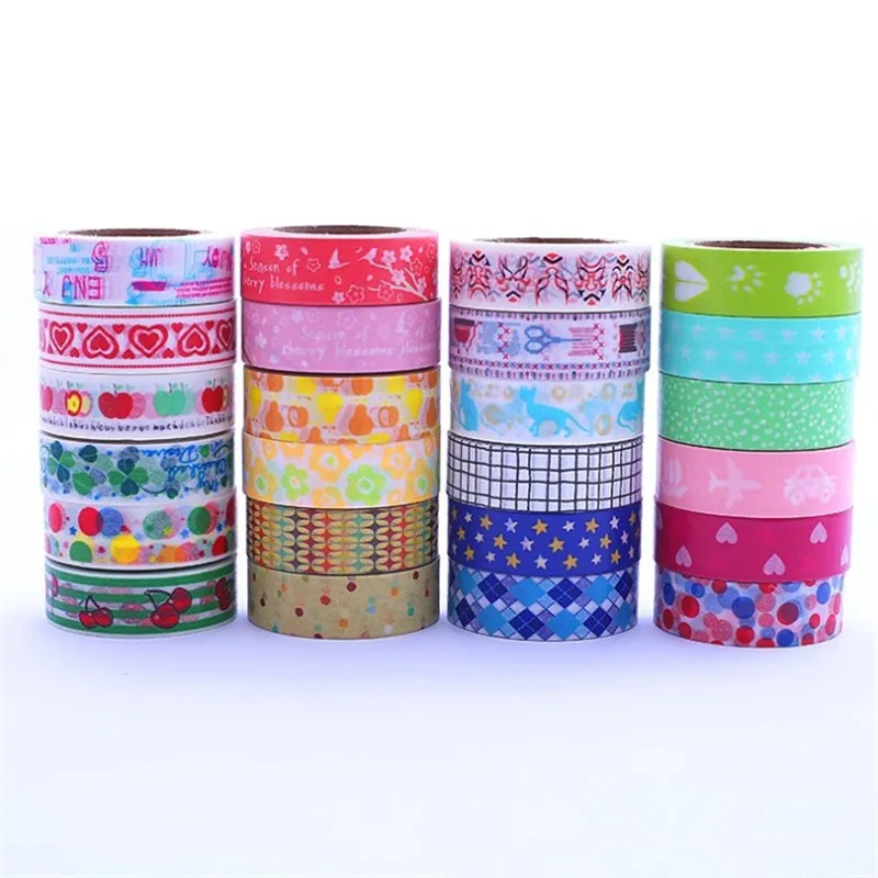 15mm*10m Japanese Washi Masking Tape Set Petal Animal Paper Pattern Decorative Scrapbooking Adhesive Diy | Канцтовары для офиса и