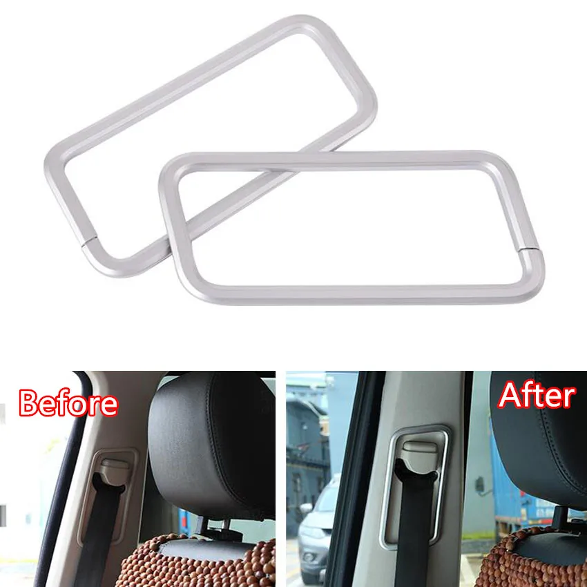 

YAQUICKA 2Pcs/set Car Front Seat Safety Belt Frame Trim Sticker For Land Rover Discovery 4 2010-16 Car-covers Auto Accessories