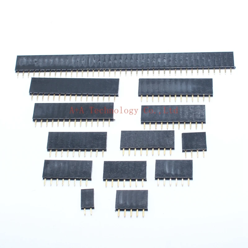Pitch 2.54mm Pin Stright Female Single Row Pin Header Strip PCB Connector
