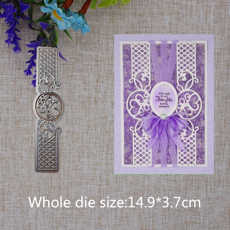 

2019 New Arrival Beautiful Heart Flower Edge Cutting Dies Stencil DIY Scrapbook Embossing Decorative Paper Card Craft 149x37mm