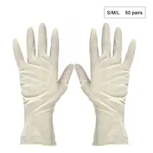 50 пар Одноразовые Латексные Медицинские стоматологические экзамены перчатки Бесплатные защитные перчатки рабочие
