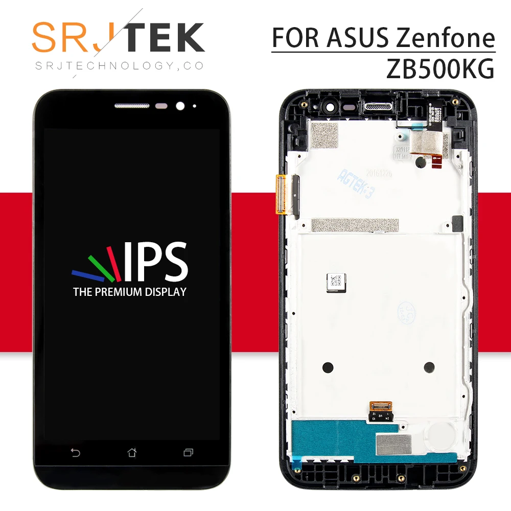 

Srjtek For Asus Zenfone Go 5 Lite ZB500KG LCD Display Touch Screen Digitizer Glass Assembly/With Frame 5.0 inch ZB500KG Display
