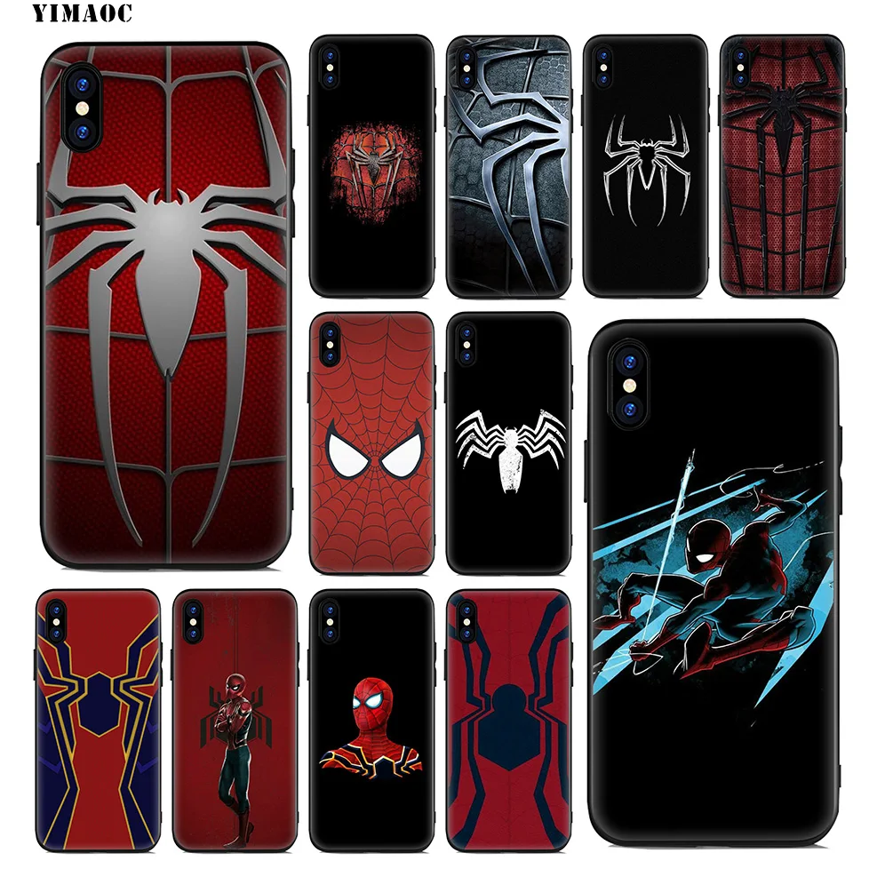 

YIMAOC Spriderman Sprider man Soft Silicone Case for iPhone Xr Xs Max X or 10 8 7 6 6S Plus 5 5S SE