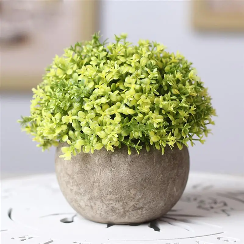 Artificial Plant Vintage Plastic Potted Green Fake Plant Decor Plant Artificial Planters Indoor