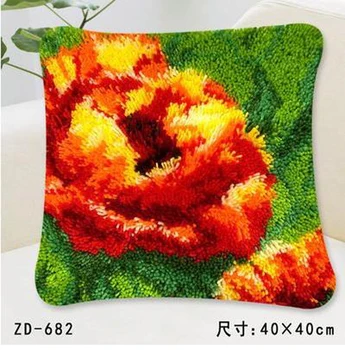

method needlework kit flower Pillow"do it yourself"latch hook Birds rug kit Unfinshed embroidered carpet pattern