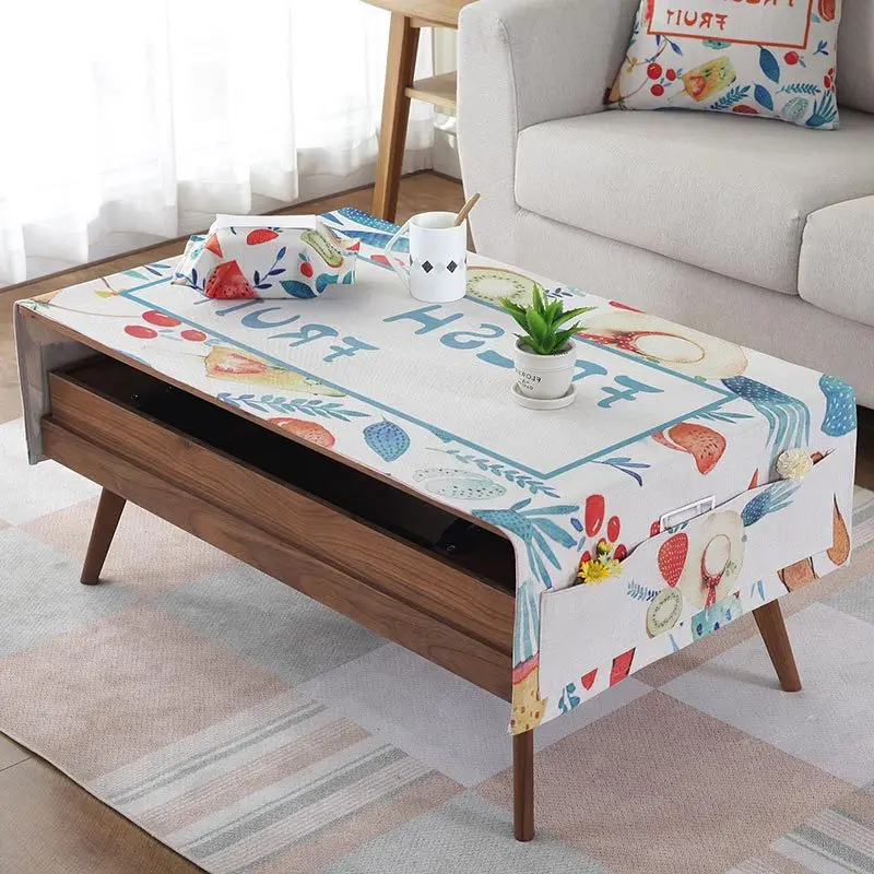 

Simanfei Table cloth Colored Flower pattern waterproof dustproof Thicken rectangular and round tablecloth Home textile