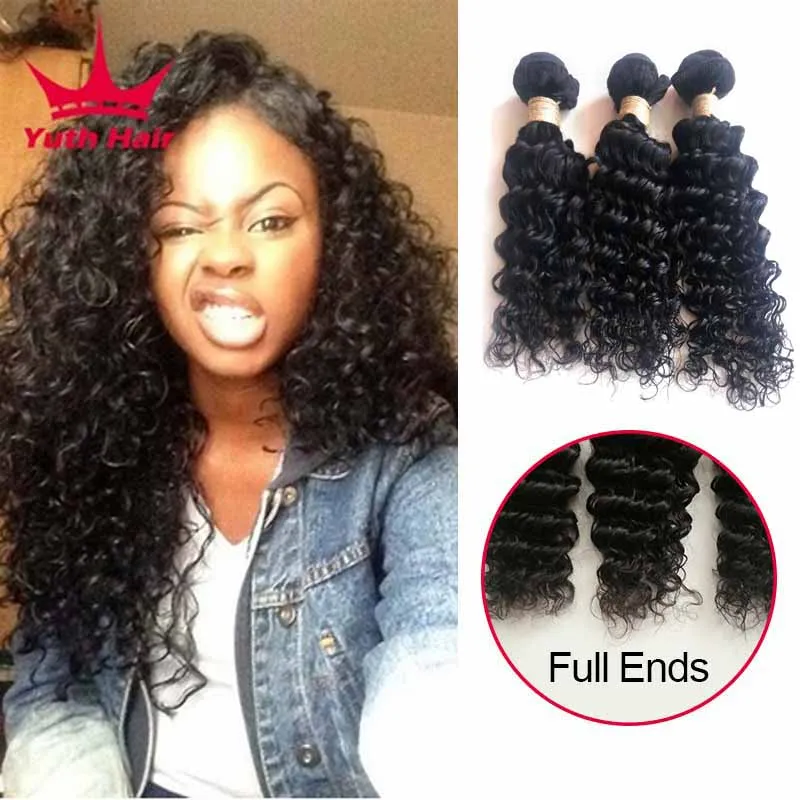8A Indian Deep Wave 3 Bundles Indian Deep Curly Virgin Hair Raw Virgin Indian Remy Hair Weave 3 Bundles Curly Weave Human Hair