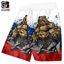 OGKB бренд Россия пляжные шорты для мужчин медведь Scanties 3d всего тела печать войны Спорт Бег крутой Harajuku 6XL