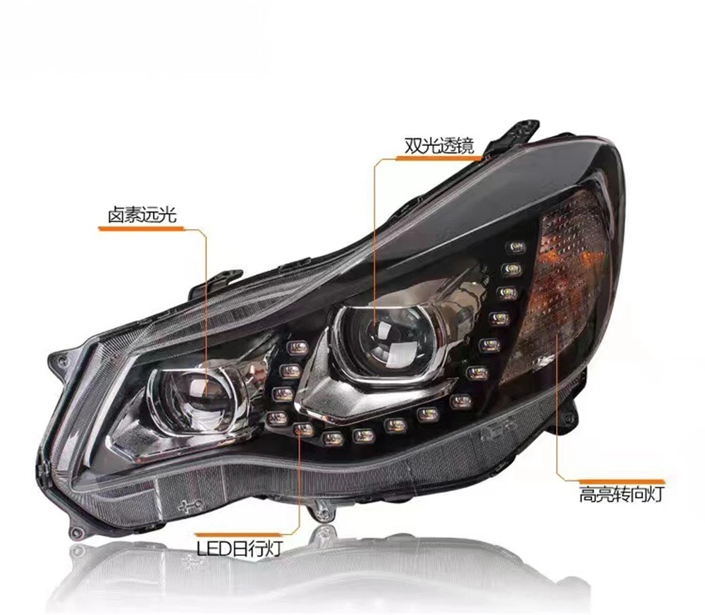 Cheap 1Pair Head Lamp For Subaru XV 2012 2013 2014 2015 Headlights LED Headlight Daytime Running Light Bi Xenon Lens Xenon Low Beam 1