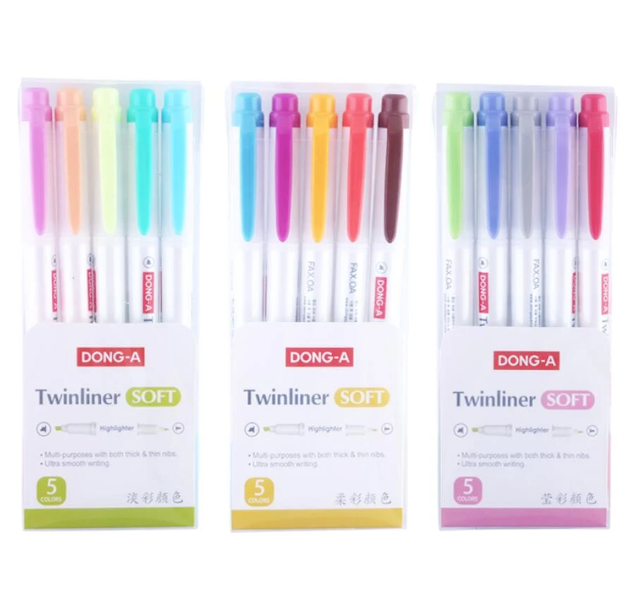 5pcs Set Fluorescent Pen Highlighter Pen Marker Pastel Soft Color Student Stationery Supplies Non Zebra Mildliner Aliexpress Education Office Supplies
