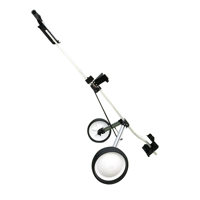 

Two Wheel Golf Trolley Good Quality Aluminum Alloy Material Folding Into Small Convenient Easy Carrying