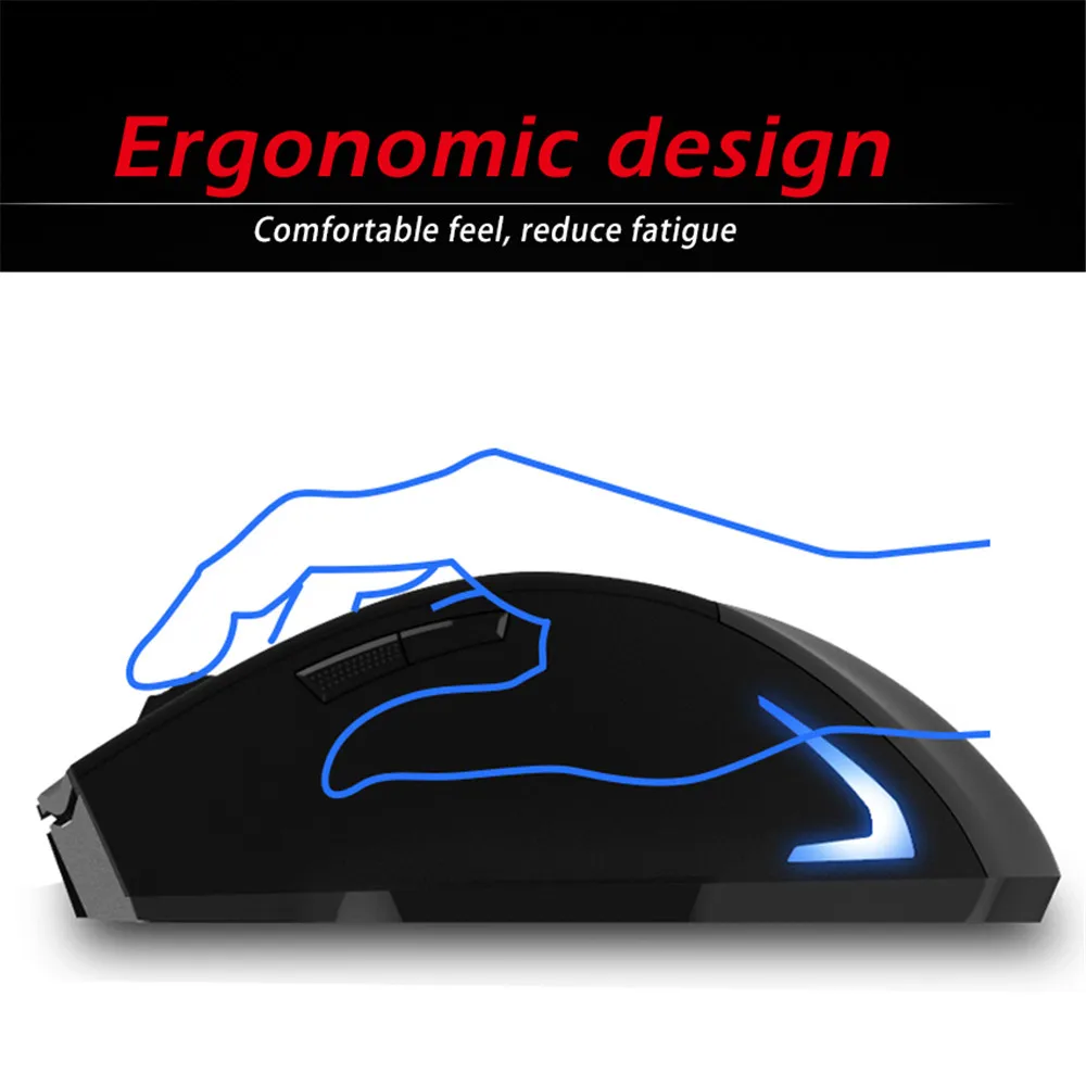 ZELOTES F-16 Wireless Gaming Mouse 2.4GHz Optical 2400 DPI Game Mice (10)
