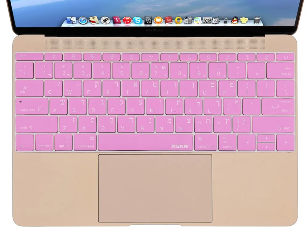 Для нового MacBook 12 дюймов ультра тонкая иврит Мягкая силиконовая клавиатура крышка кожи, Синий чехол клавиатуры для Macbook 12