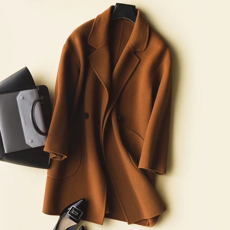 Outwear Manteaux Vestes Naturel camel Laine De Manteau Boutonnage 2019 Black Printemps Lwl1409 Vêtements Tcyeek caramel Et Femmes 100 Automne Pardessus Double qwaR4t5