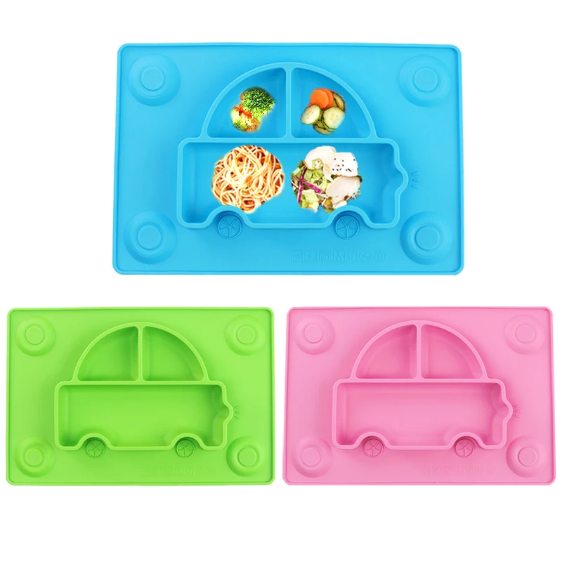

RHS2019 Baby Silicone Feeding Plate Infant Food Tray Children Tableware Antiskid Dinnerware Mat Placemat Toddler Training Dishes