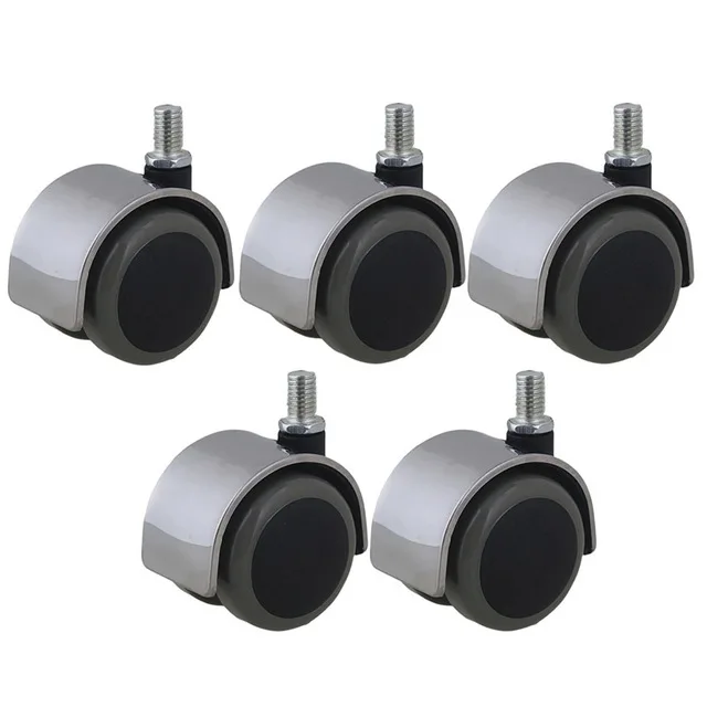 

5PCS 2 Inch Office Chair Swivel Casters Furniture Wheels Screw Thread Stem Replacement for Sofa Bed Goods Shelf Storage Rack
