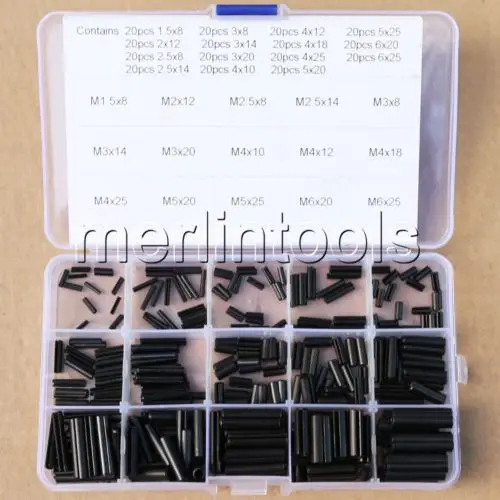 

15 Kinds of Steel Split Spring Dowel Tension Roll Pins 1.5 - 6mm Assortment Kit