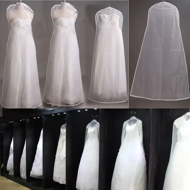 Foldable Yarn Dustproof Wedding Gowns Cover Prom Dresses Garment Foldable Yarn Dustproof Wedding Gowns Cover Prom Dresses Garment Storage Bag Wardrobe Clothes Protective Laundry