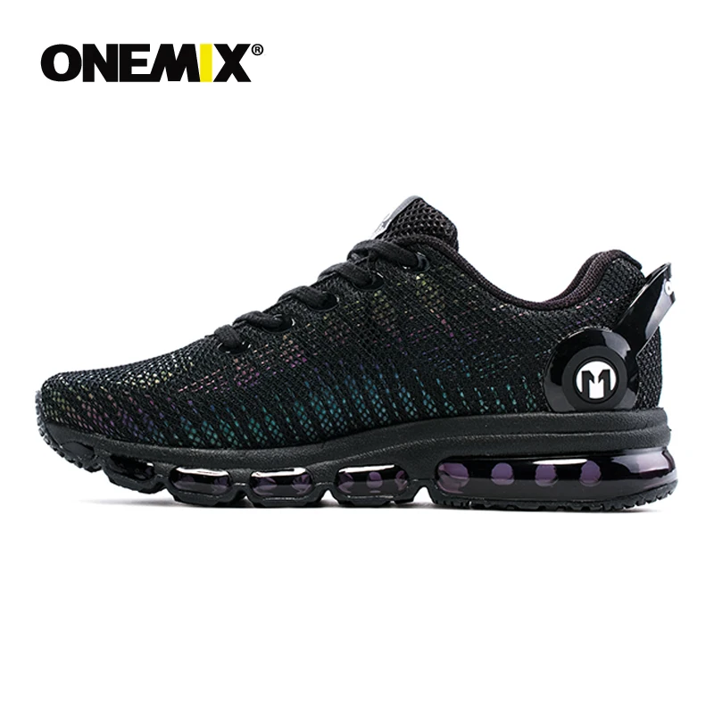 Onemix air cushion men running shoes discolour mesh colorful reflective vamp breathable sneakers outdoor sports jogging shoes