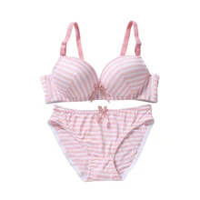 Сексуальные женские бесшовные полосатые наборы бюстгальтеров, тонкие Регулируемые бюстгальтеры с подкладкой, нижнее белье+ короткие наборы 3 вида цветов