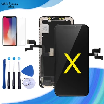 for iPhone X LCD Screen and Touch Digitizer Repair Assembly Replacement for iPhone X Display LCD Black and White Color with Gift