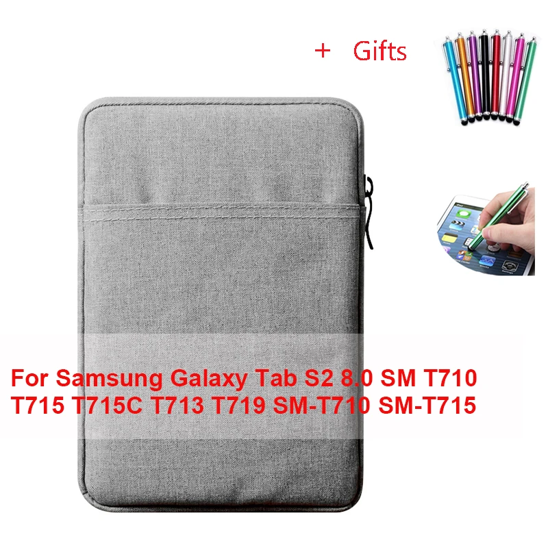 Сумочка-рукав с текстурой "Дикая Лошадь" для Samsung Galaxy Tab S2 8,0 SM T710 T715 T715C T713 T719 SM-T710 защитный экран для планшета чехол+ Бесплатный подарок - Цвет: hui