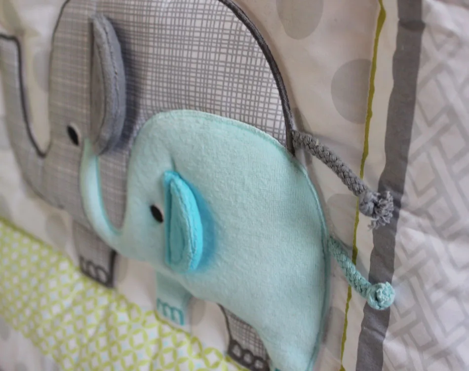  8 Pc Crib Infant Room Kids Baby Bedroom Set Nursery Bedding Blue Elephant Cot bedding set for newbo - 32819428881