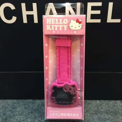 Часы с увеличительным стеклом Hello Kitty для аниме наручные часы розовым драгоценным