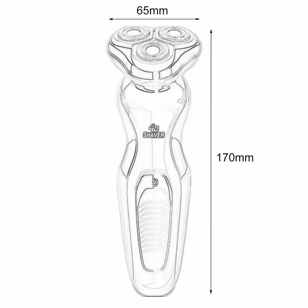 4D Полностью моющаяся роторная Мужская перезаряжаемая бритва с тремя плавающими головками электрическая бритва триммер для бороды
