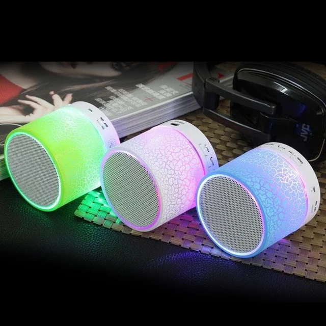 Беспроводной светодио дный светодиодный Bluetooth динамик мини TF USB FM динамик s музыкальный аудио ручной Бесплатный громкоговорители сабвуфера для телефона с микрофоном