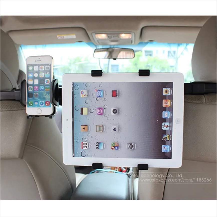 Universal New Adjustable Black Car Back Seat Headrest Mount Holder Stand Bracket Kit For Ipad Tablet