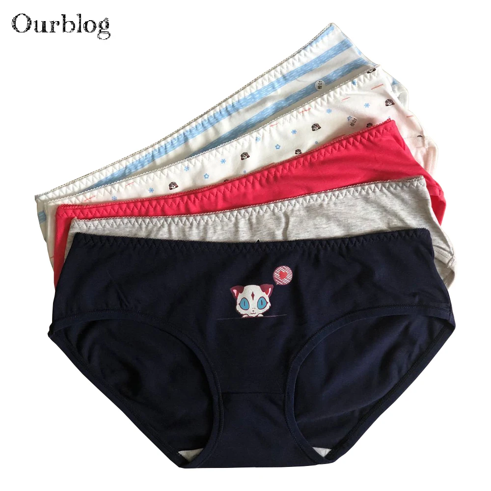 

OURBLOG 5pcs/lot Woman Briefs Wholesale Sexy Ladies Underwear Good Quality Floral Printed Cotton Panties For Women