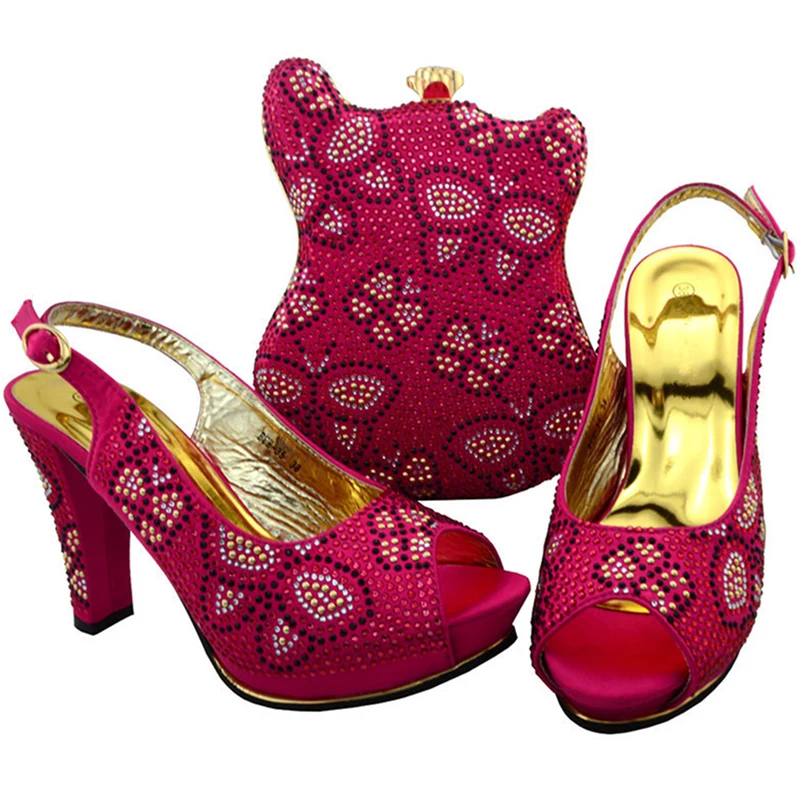 pink matching shoes and bag