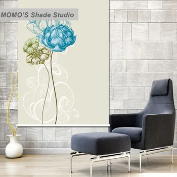 

MOMO Roller Shades Blinds Blackout Lotus Window Curtains Roller Shades Blinds Thermal Insulated Fabric Custom Size, Alice 426