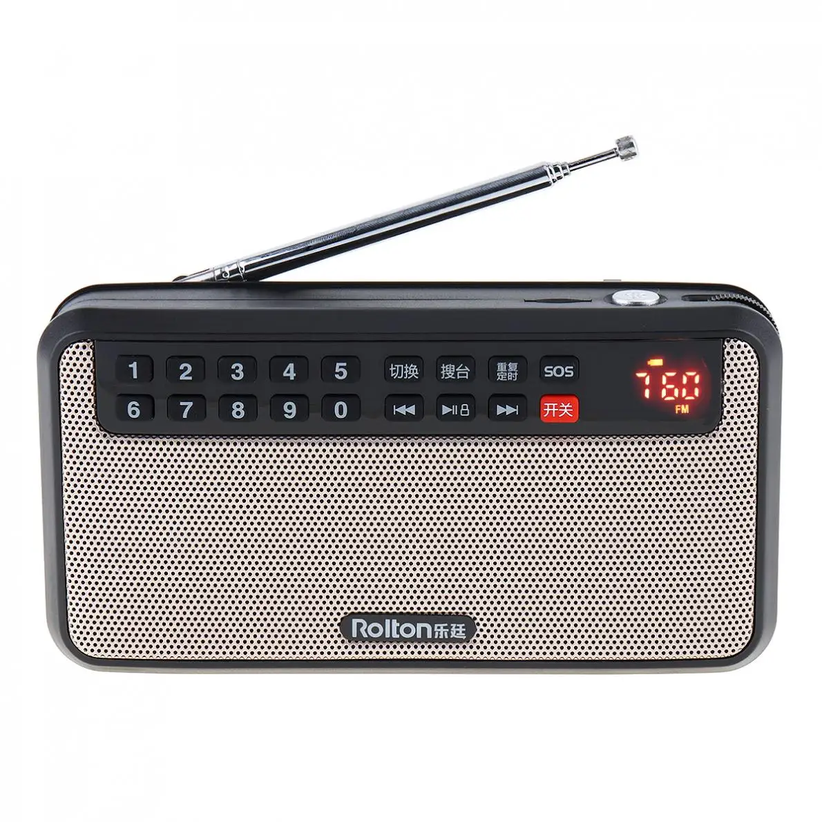 Фото Портативный fm-радиоприемник Rolton T60 с USB, светодиодный сабвуфер, mp3-плеер, фонарь, лампа, деньги, для дома и улицы №2