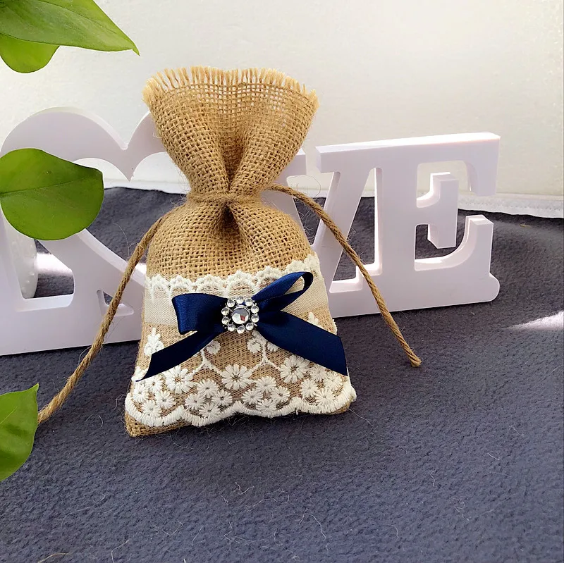 Burlap Clutches Bridesmaids Wedding Gift Bags 50pcs/lot