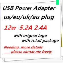 100 шт./OEM AAAAA ЕС AU США Великобритания plug A1401 12 Вт USB Мощность адаптер переменного тока дома стены Зарядное устройство 5,2 В 2.4A для iPhone iPad с розничной коробке