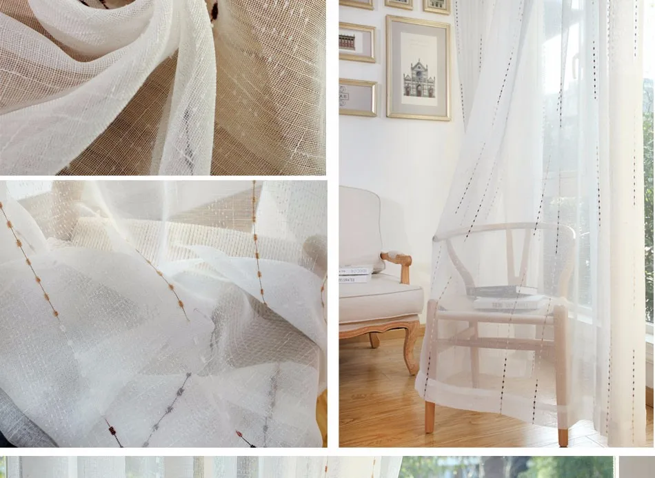 Белый цвет однотонные шторы тюль для окон гостиных спальни