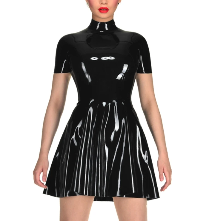 

Latex Sexy Bunny Dress Princess swing dress Latex short sleeves Costumes Girls Skirts Latex Latex Cosplay Dress