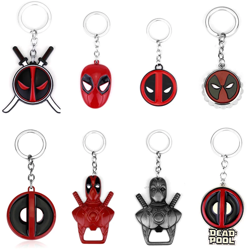 

Marvel Movie Deadpool Mask Bottle Opener Keychain The Avengers Endgame Superhero Car Key Holder Chain Keyrings Pendants Jewelry