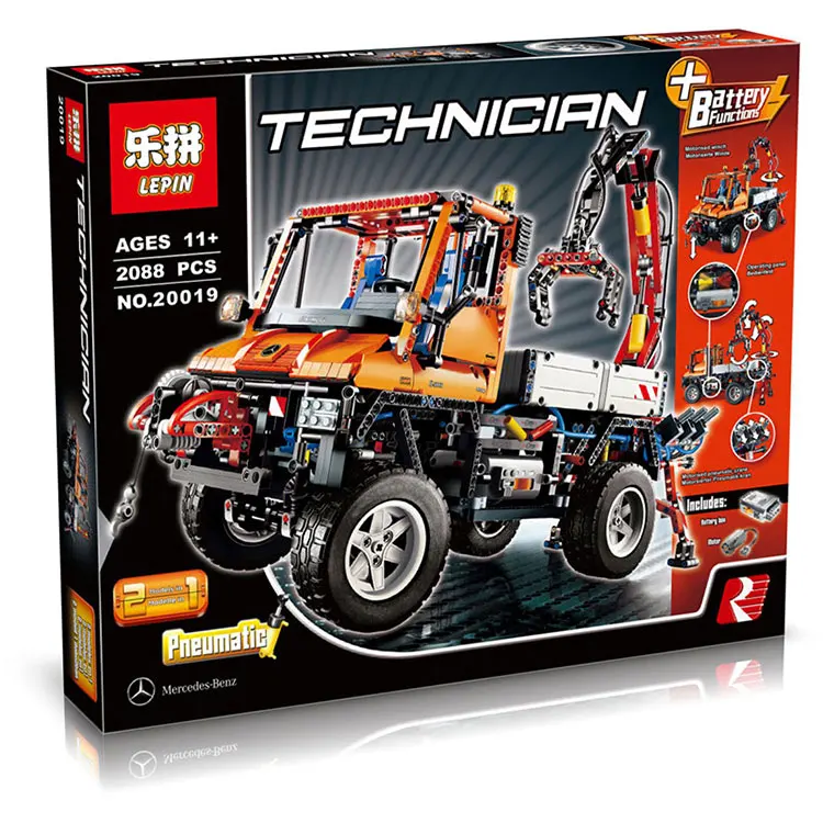 

2017 New LEPIN 20019 2088Pcs Technic Truck Unimog U400 Model Building Kits Blocks Bricks Compatible Toys 8110