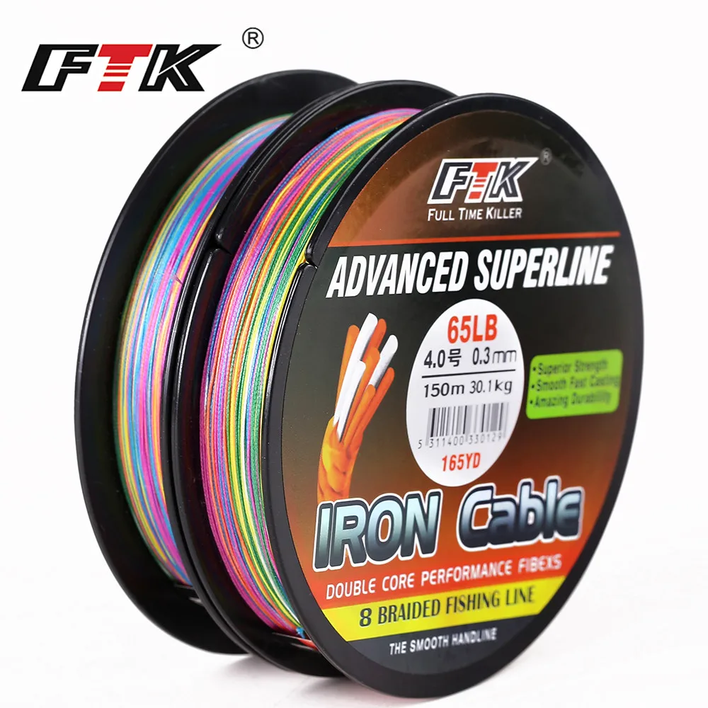 

2017 New FTK 8 braided besign 150M PE Fishing Line Multi Color Advanced wide Fishing line For Saltwater 1#-6# 23-85LB Fishing