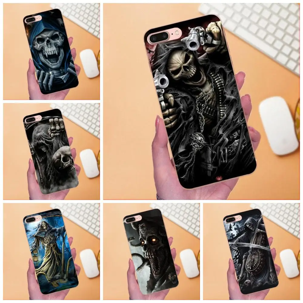 Мягкий чехол для мобильного телефона Grim Reaper с принтом черепа Galaxy A3 A5 A7 On5 On7 2015 2016