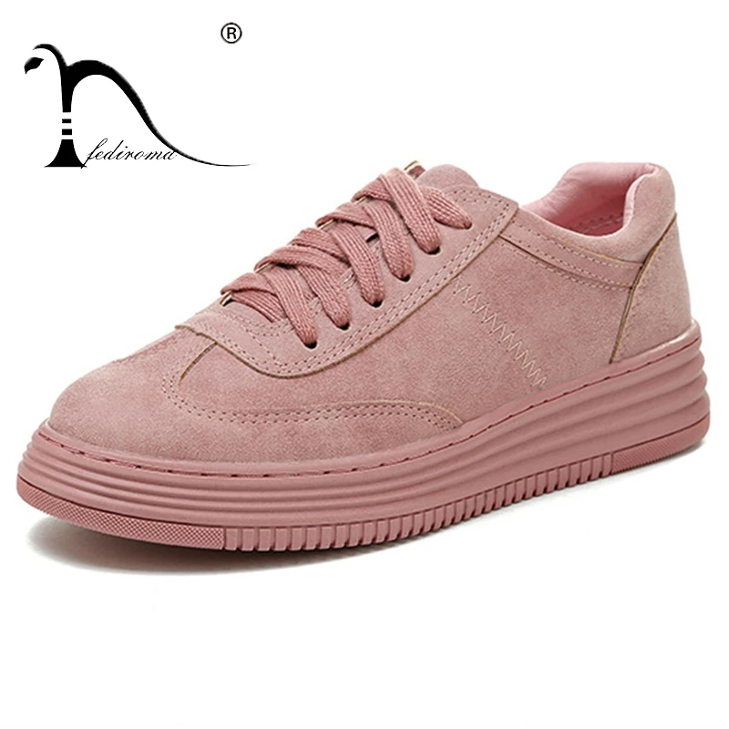 En Ligne FEDIROMA Genuine Leather Flat shoes Women Autumn Shoes Woman Casual Lace up flats Comfortable Round Toe loafers shoes