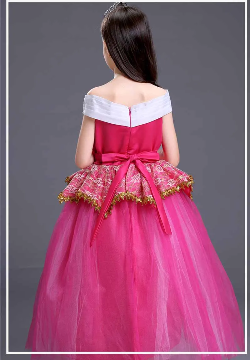 Children`s Halloween Costume Girls Pink Ball Gown Party Dress For Baby Girls Princess Dress Girls Fancy Dress For Kids 100-155cm