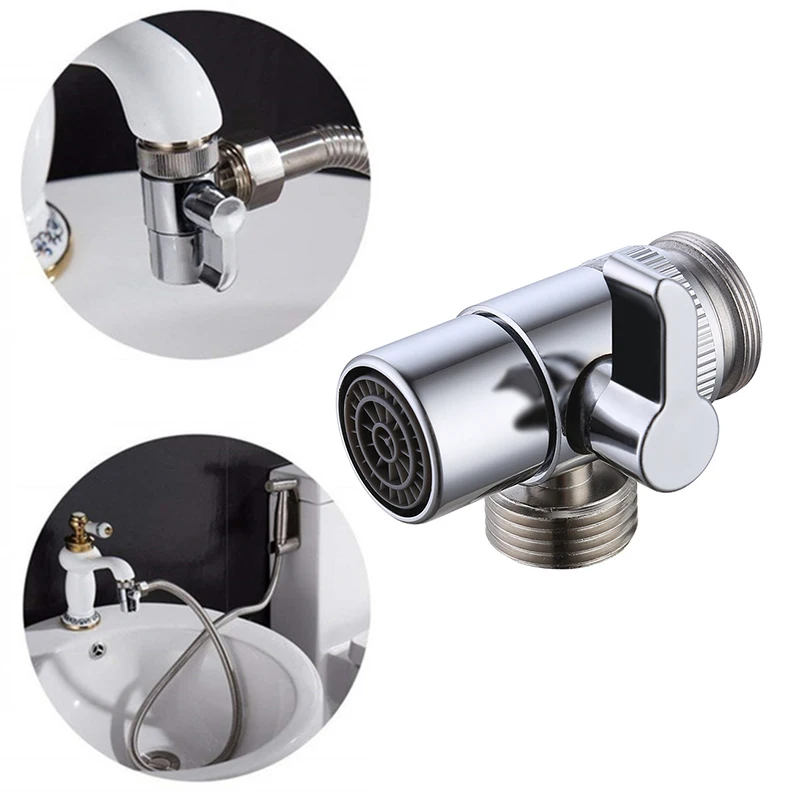 Tap Bidet Shower head 3 way Hose Tool Parts Diverter valve Attachment Recirculating Adapter Faucet 22mm Silver Tap Bidet Shower head 3 way Hose Tool Parts Diverter valve Attachment Recirculating Adapter Faucet 22mm Silver