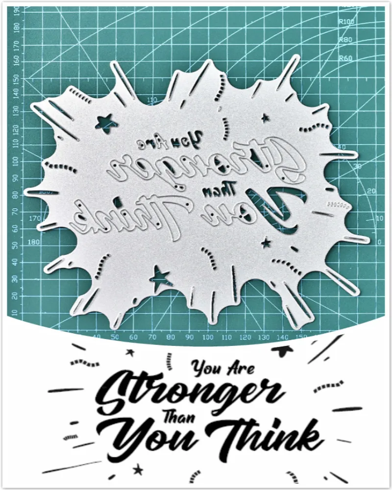 

DiyArts Metal Cutting Dies Scrapbooking for 'You Are Stronger Than You Think' Letter Dies Card Making Embossing Stencil Die Cut
