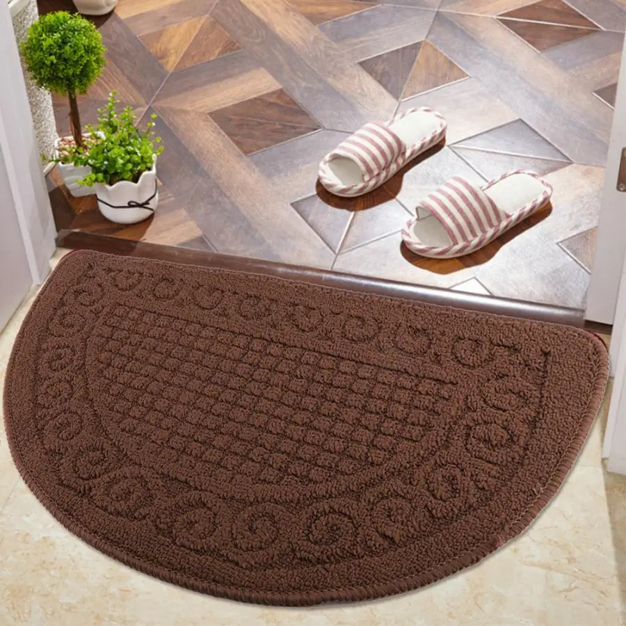 

Semicircular Non-Slip Door Mat Anti-slip Floor Mat Water Absorbent Rug Carpet Bath Pad Home Bathroom Bedroom Decor